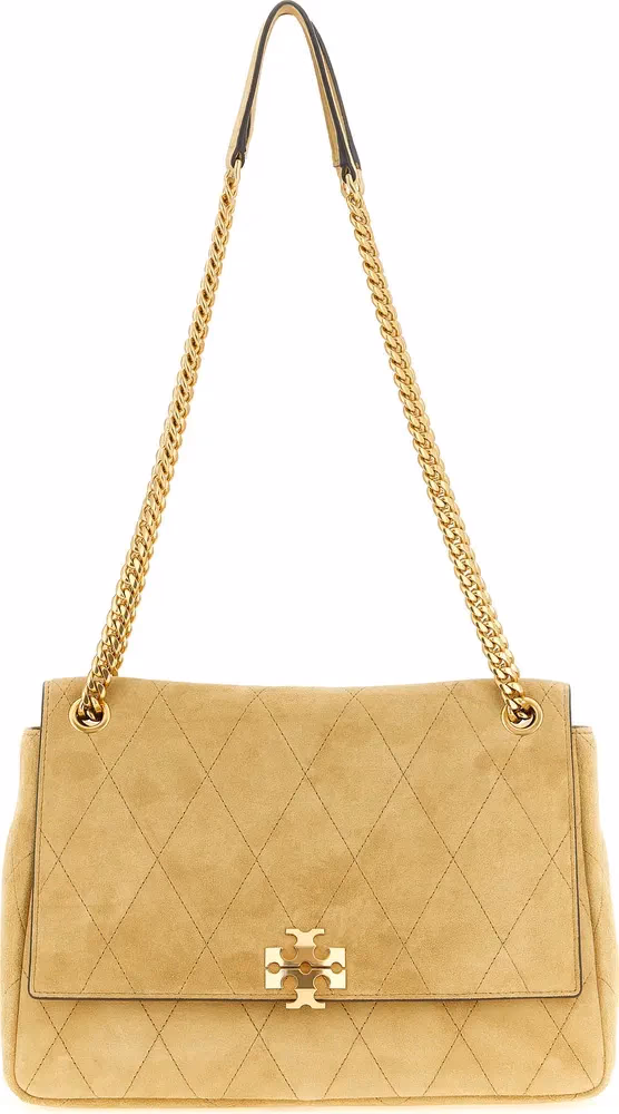 Tory Burch Beige Calfskin Shoulder Bag