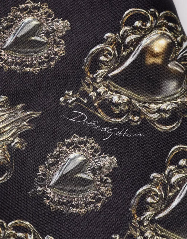 Dolce & Gabbana Black Sacred Heart Cotton Sweatshirt Sweater