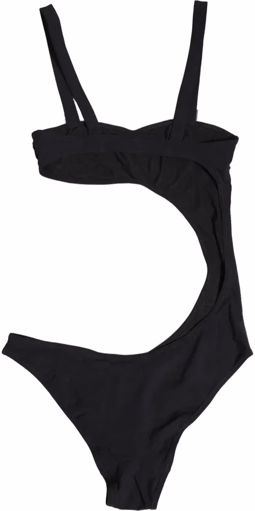 Dolce & Gabbana Black Embellished Cutout Bandeau One Piece Swimwear