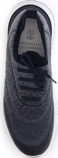 Brunello Cucinelli Gray Cotton Athletic Sneakers