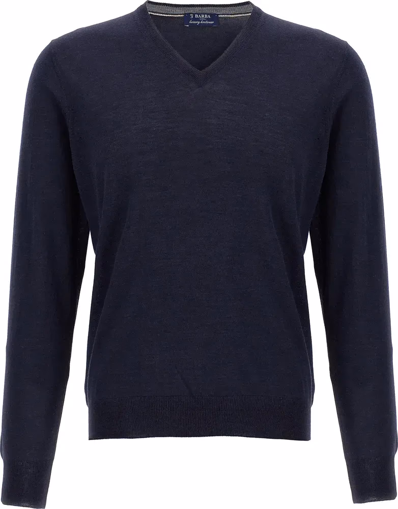 Barba Napoli Blue Wool Cardigan