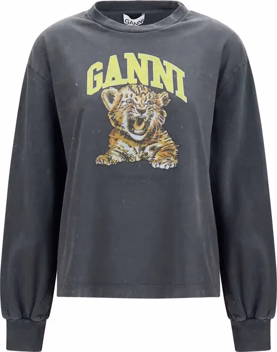 Ganni Gray Cotton Sportswear