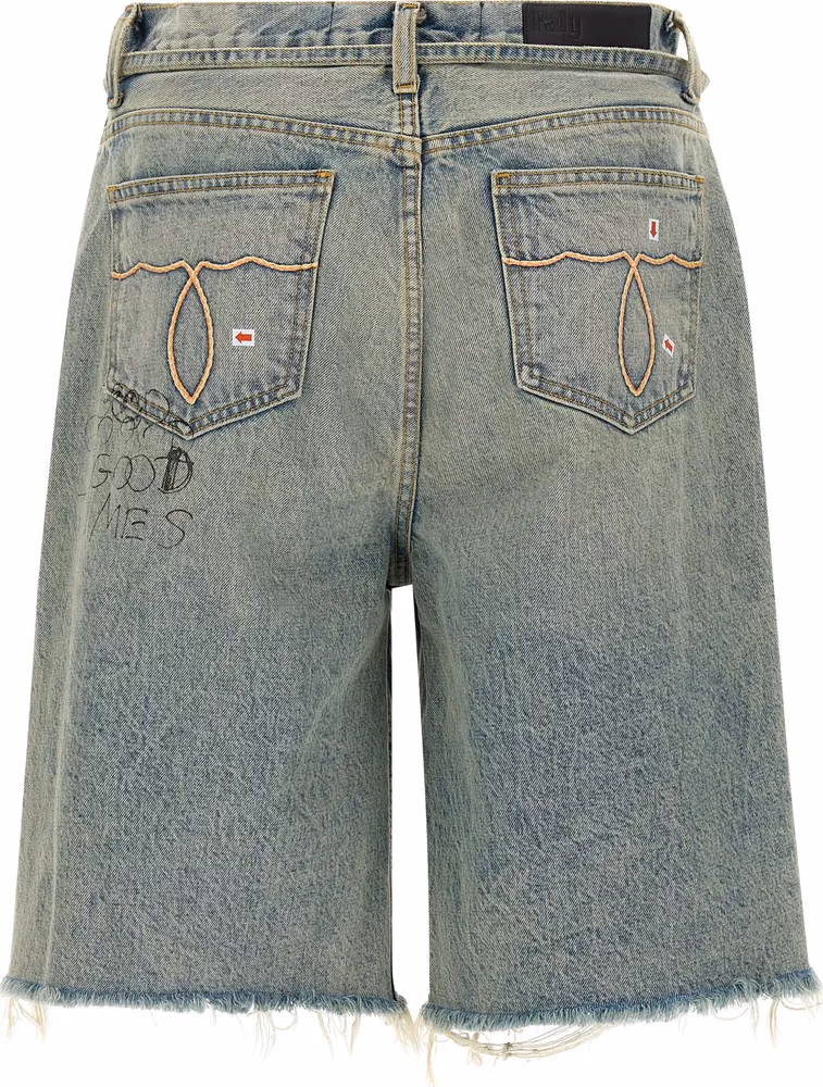 PALY Blue Cotton Bermuda Shorts