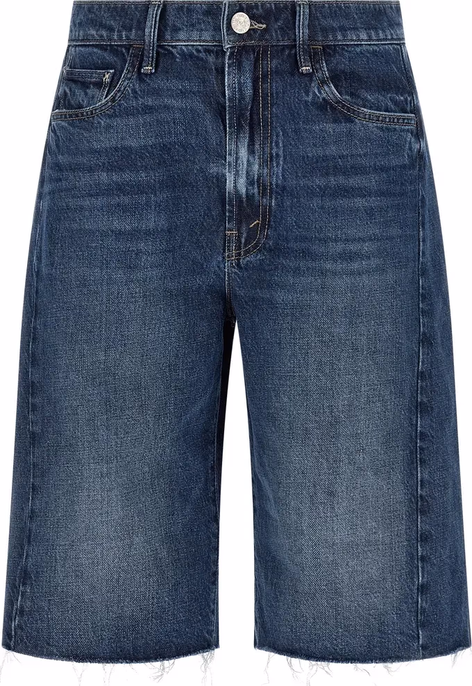 Mother Denim Blue Cotton Bermuda Shorts