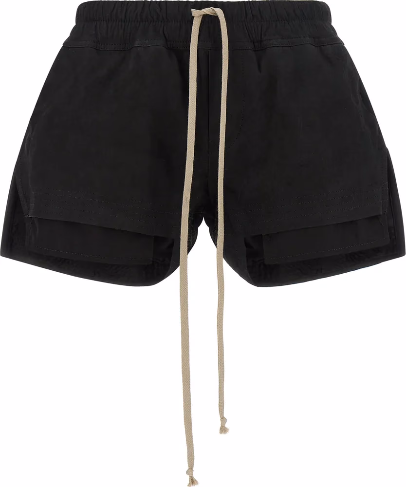 Rick Owens Black Lamb Leather Bermuda Shorts