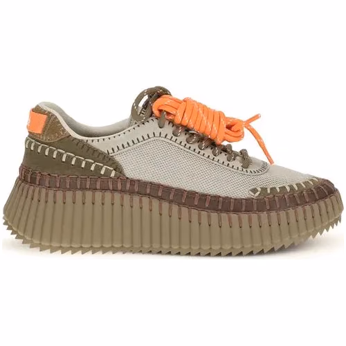 Chloé Bicolor Polyurethane Athletic Sneakers