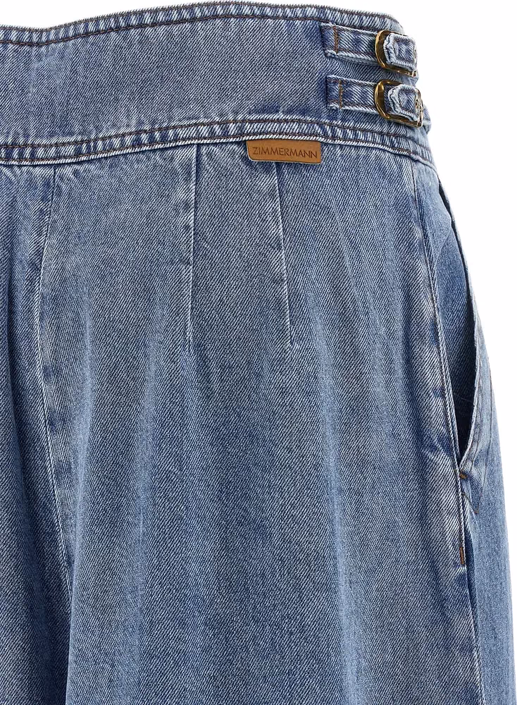Zimmermann Blue Cotton Cropped Jeans