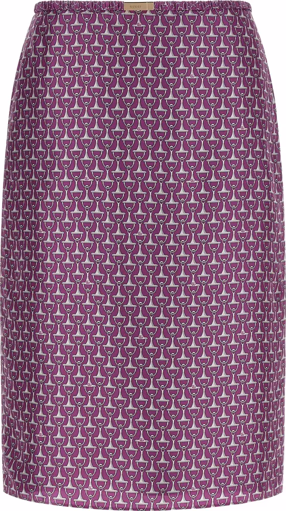 Gucci Purple Silk Midi Skirt