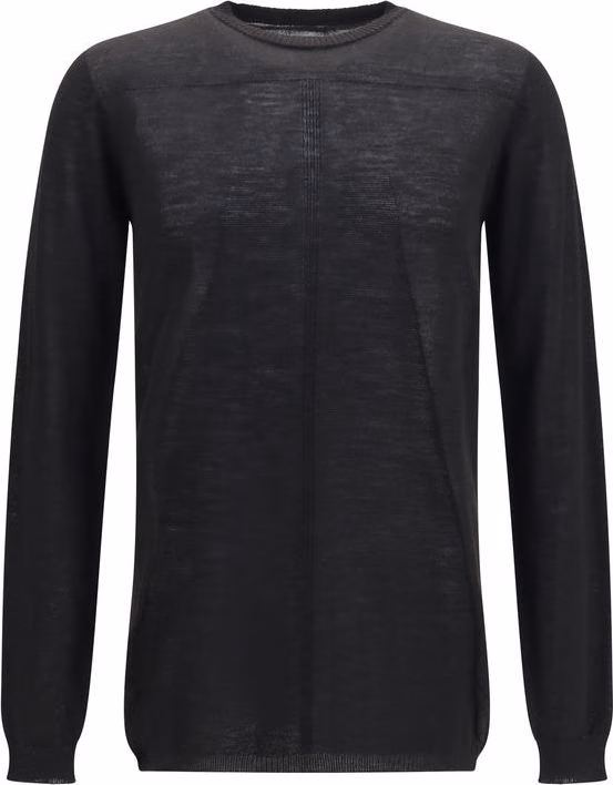 Rick Owens Black Wool Oves Aries Sweatshirt