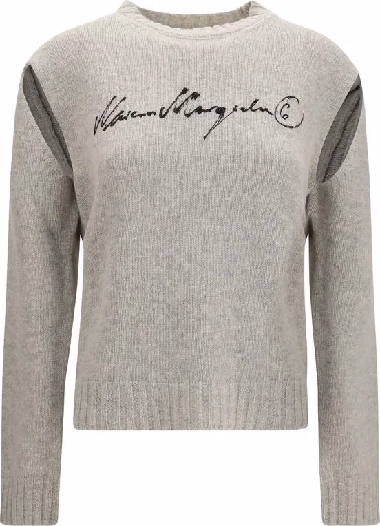 MM6 Gray Wool Oves Aries Sweatshirt