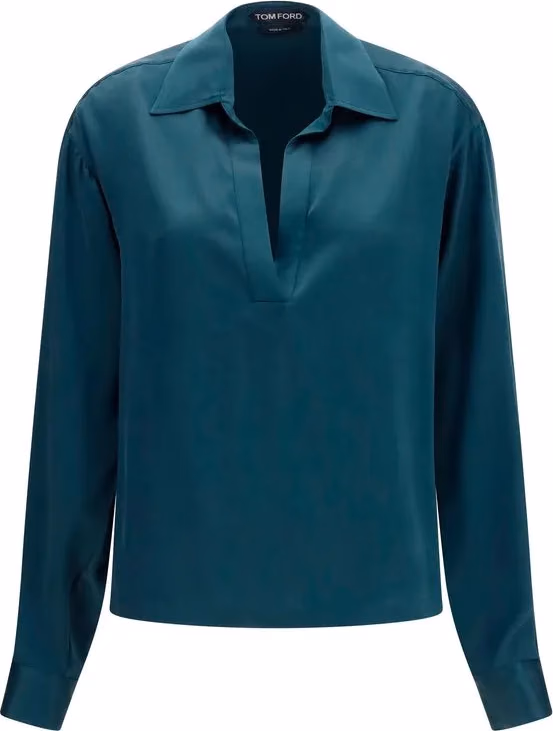 Tom Ford Blue Silk Dress Shirt