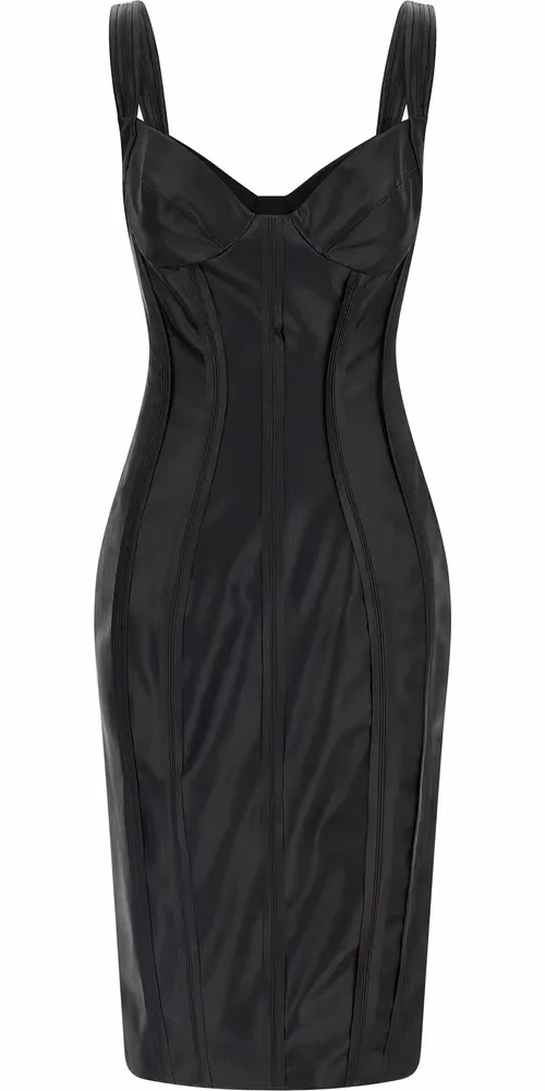 Elisabetta Franchi Black Viscose Midi Dress