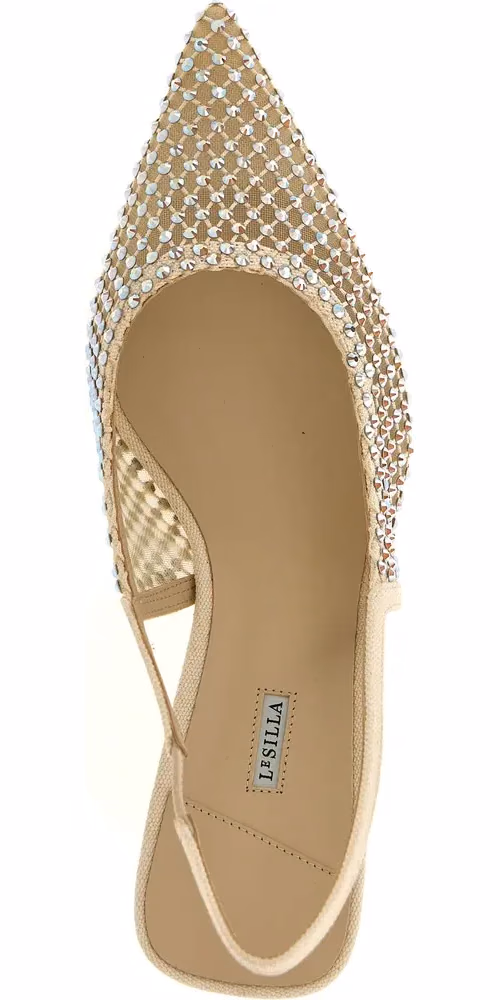 LE SILLA Beige Polyester Mid Heel Pumps