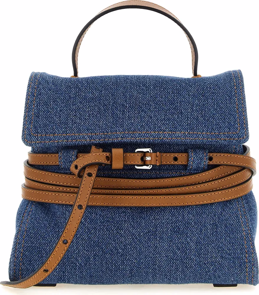 Moschino Blue Cotton Handbag