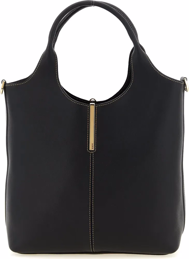 Tod's Black Calfskin Tote Bag