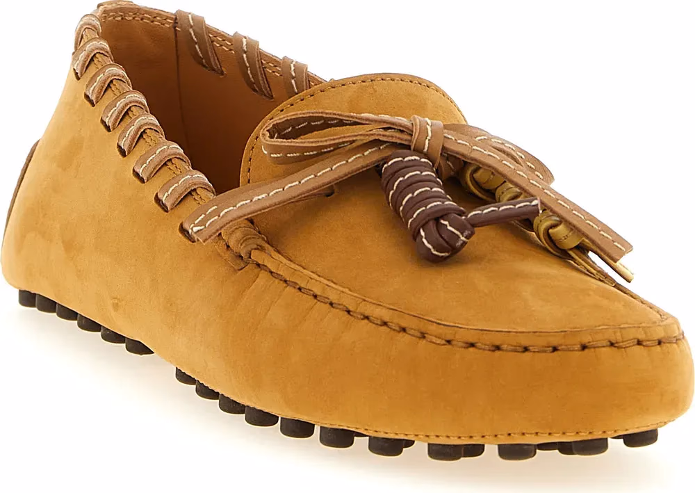 Tod's Beige Calfskin Slip-On Loafers