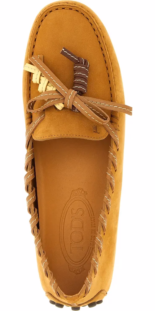 Tod's Beige Calfskin Slip-On Loafers