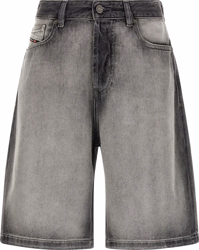 Diesel Gray Cotton Bermuda Shorts