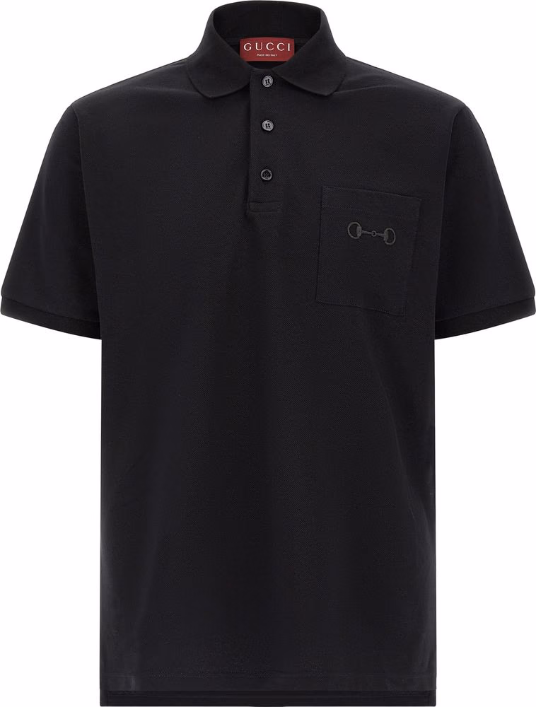 Gucci Black Cotton Polo Shirt