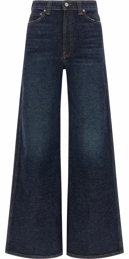 Khaite Blue Cotton Flared Jeans