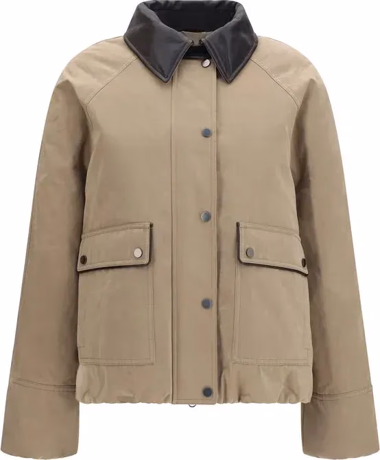 Brunello Cucinelli Beige Cotton Full-Length Jacket
