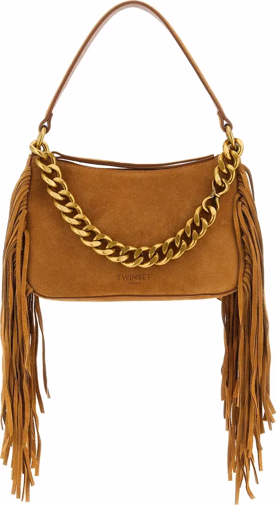 Twinset Brown Leather Shoulder Bag