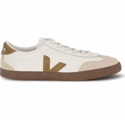 Beige Calf Leather Bos Taurus Athletic Sneakers