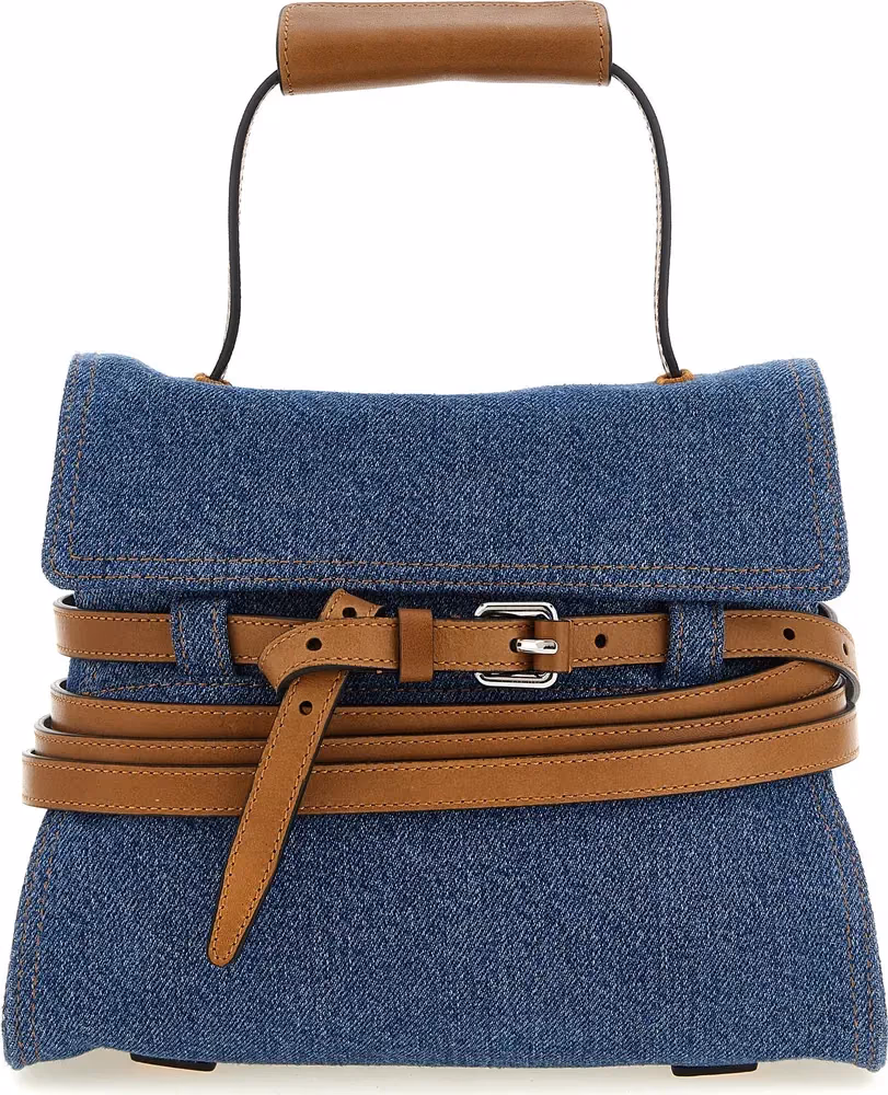 Moschino Blue Cotton Handbag