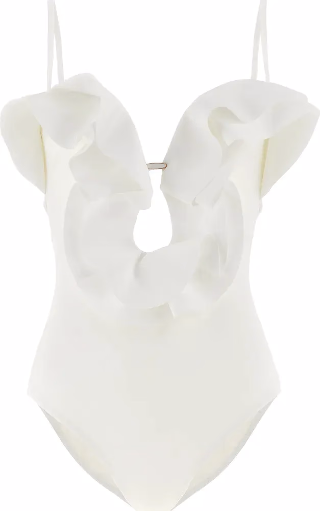 Zimmermann White Polyamide One-Piece Swimsuit