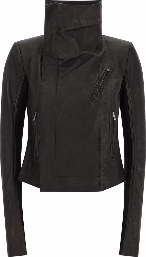 Rick Owens Black Lamb Leather Leather Jacket