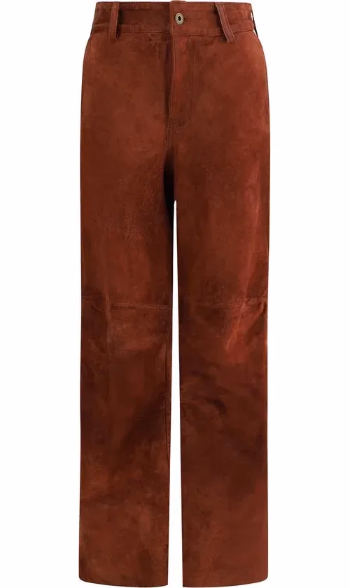 Salvatore Santoro Bordeaux Leather Casual Pants