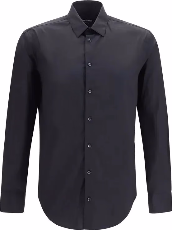Giorgio Armani Black Cotton Dress Shirt