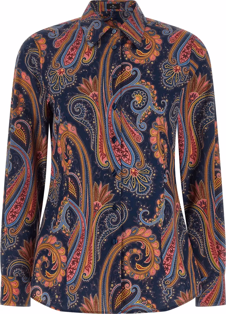 Etro Blue Cotton Blouse