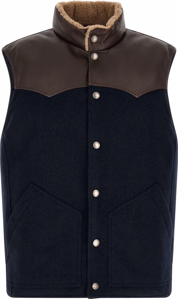 Brunello Cucinelli Blue Wool Sleeveless Jacket