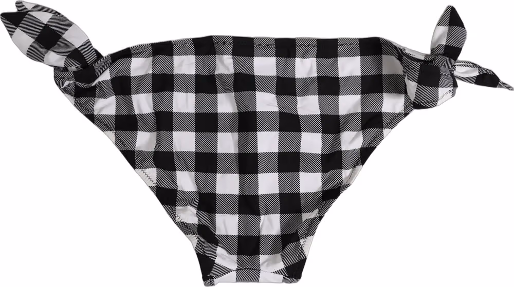 Dolce & Gabbana Black White Checkered Beachwear Bikini Bottom