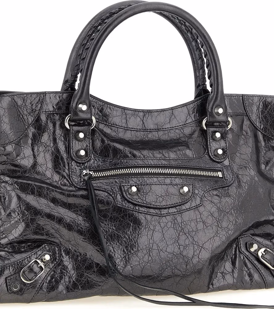 Balenciaga Silver Lamb Leather Handbag