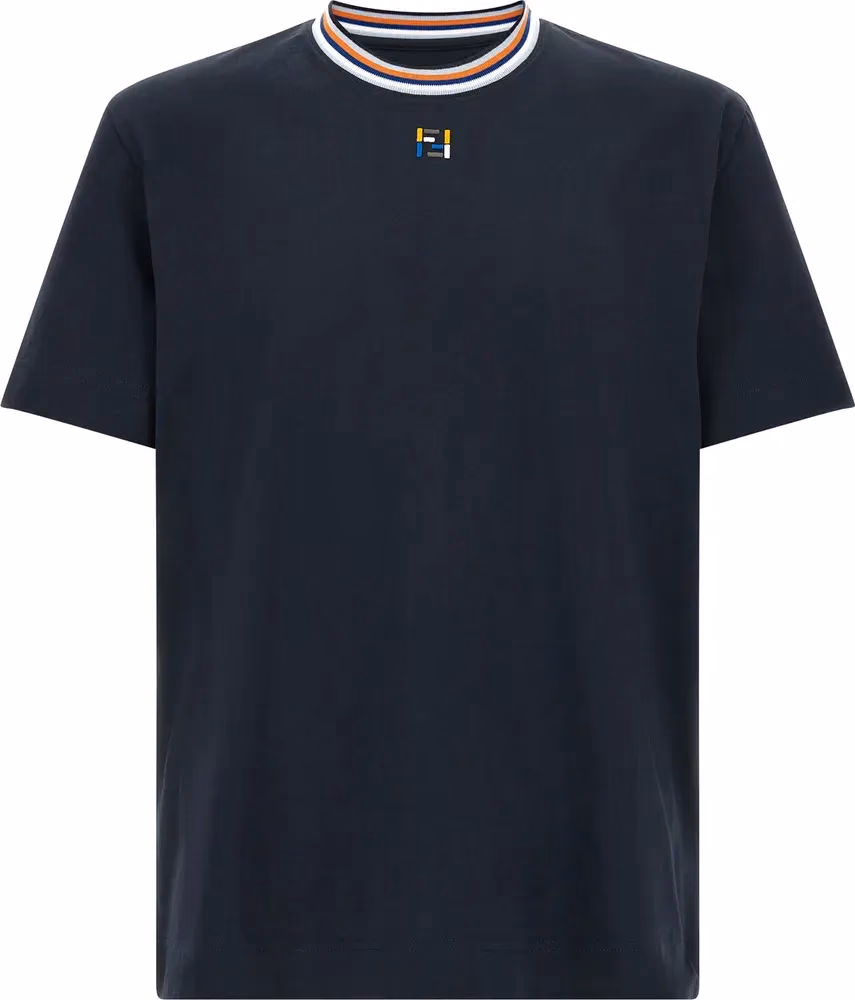 Fendi Blue Cotton T-Shirt