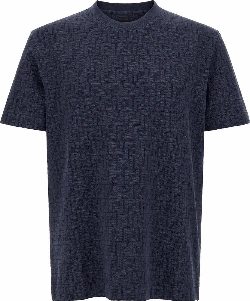 Fendi Blue Cotton T-Shirt