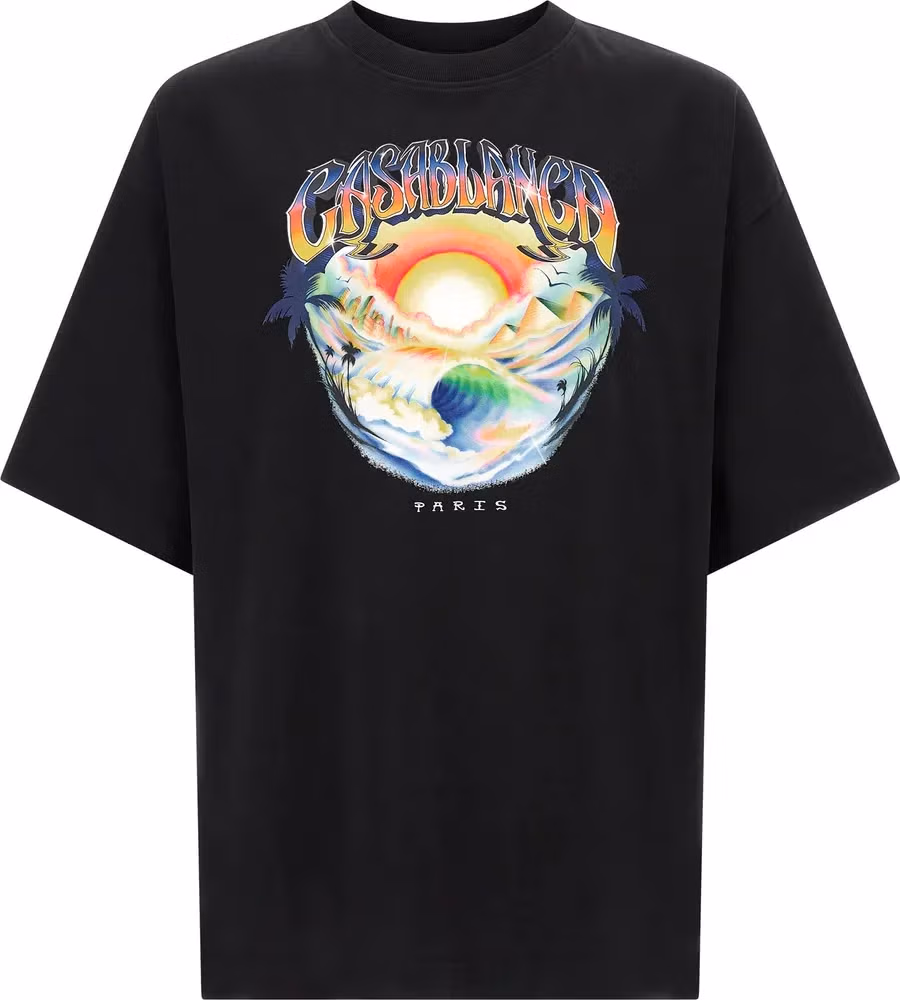 Casablanca Black Organic Cotton T-Shirt