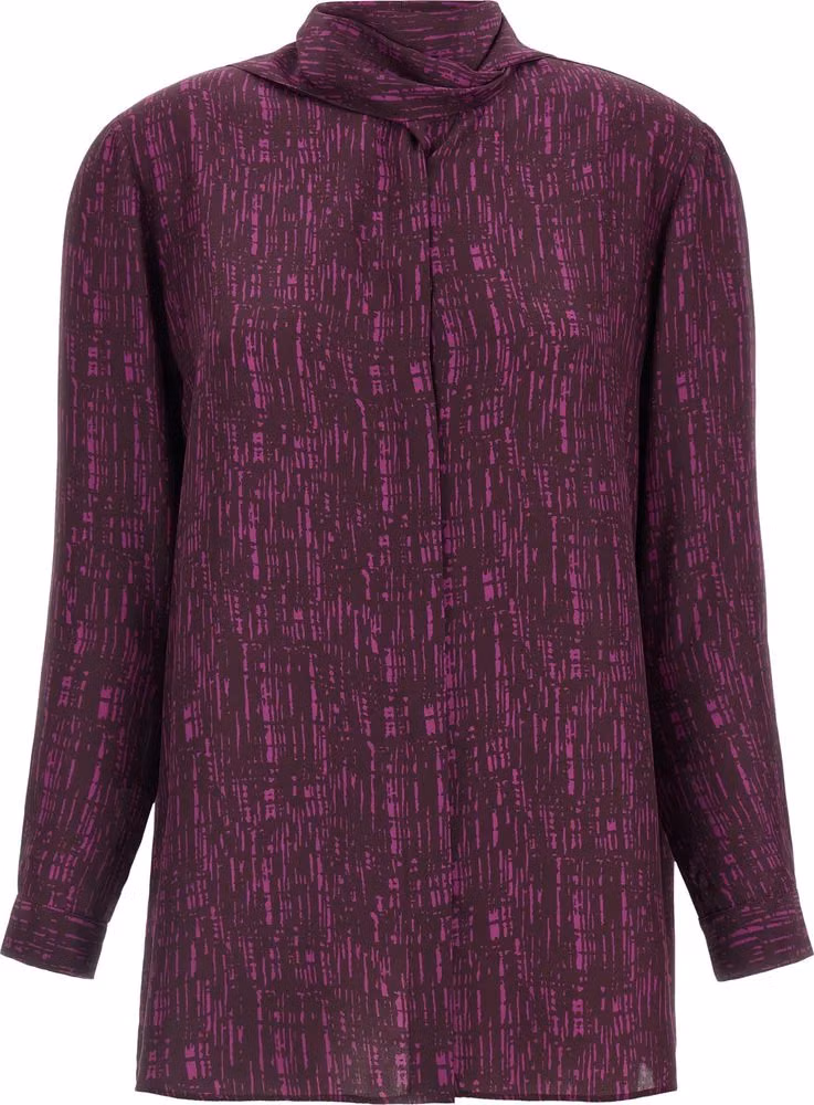 Gianluca Capannolo Purple Silk Blouse