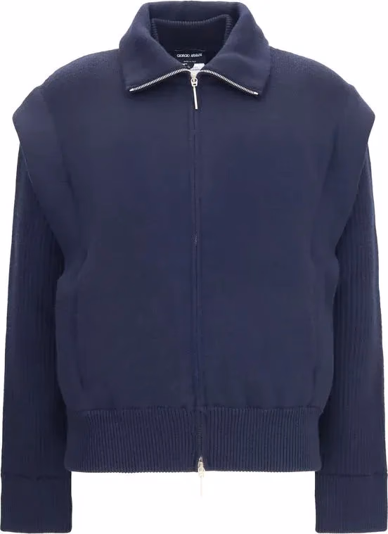 Giorgio Armani Blue Wool Oves Aries Bomber