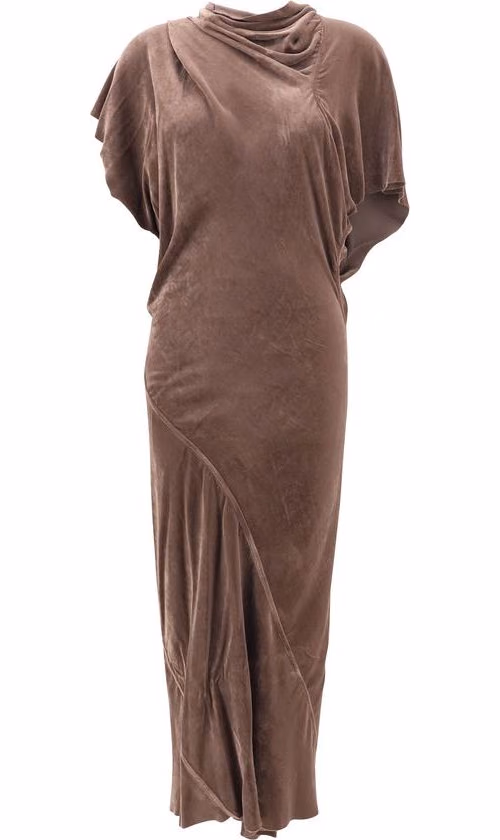 Rick Owens Brown Viscose Cocktail Dress