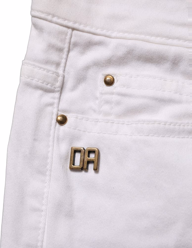 Daniele Alessandrini White Cotton Stretch Skinny Denim Jeans