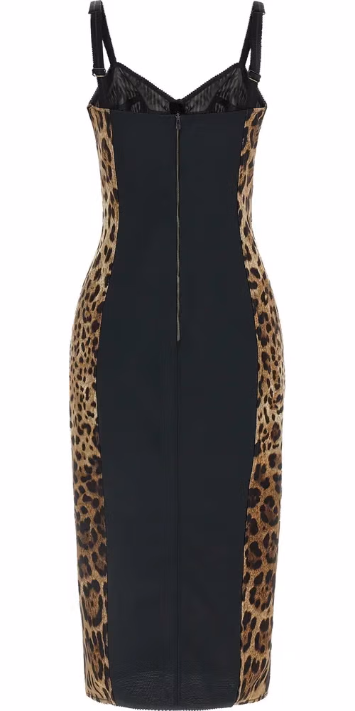 Dolce & Gabbana Brown Polyamide Midi Dress