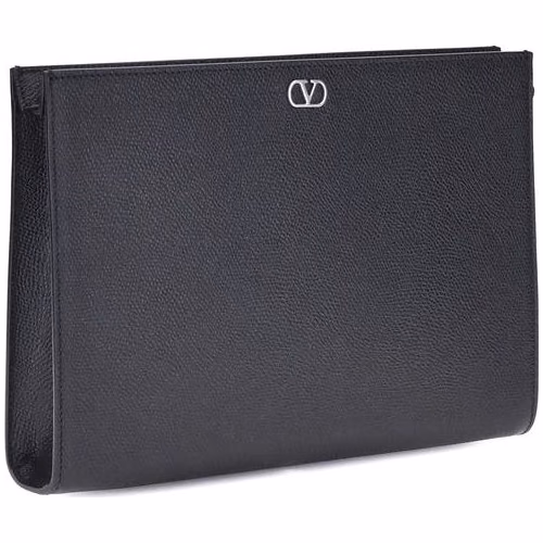 Valentino Garavani Black Calf Leather Bos Taurus Wallet
