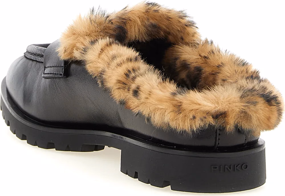 PINKO Black Cowhide Mules