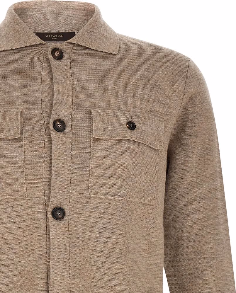 ZANONE Beige Virgin Wool Cardigan