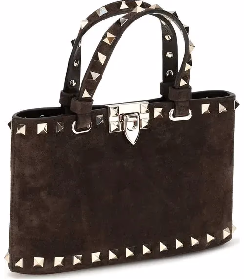 Valentino Garavani Brown Calf Leather Bos Taurus Handbag