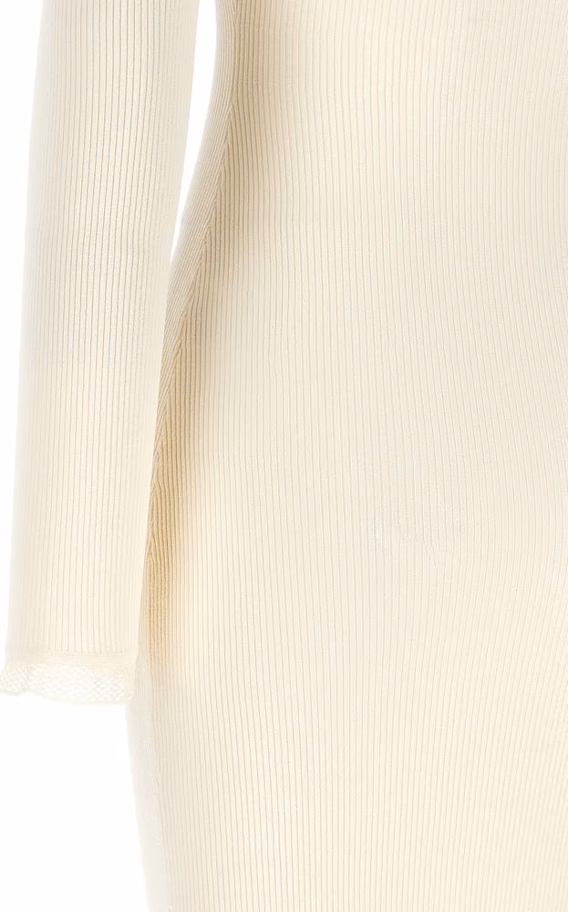 Elisabetta Franchi White Viscose Midi Dress