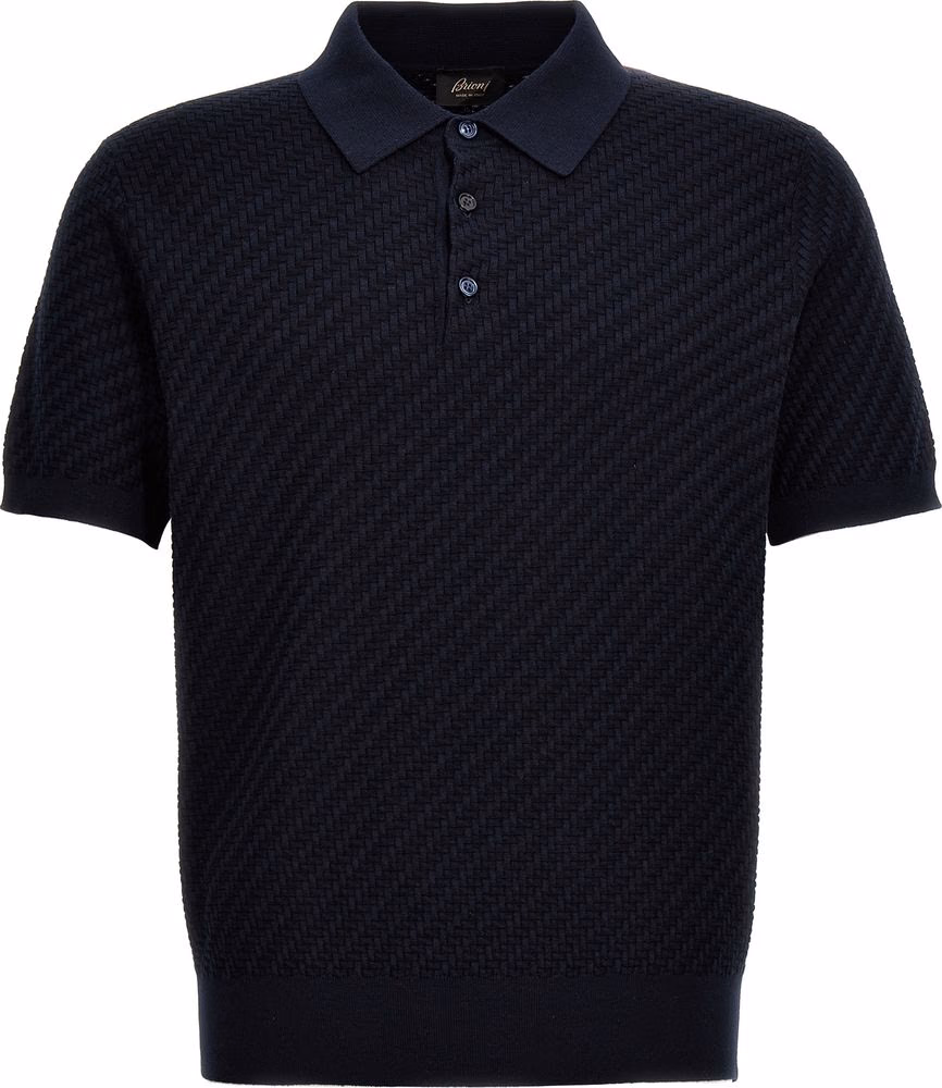Brioni Blue Cotton Polo Shirt